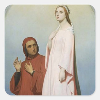 Dante & Beatrice Quadratischer Aufkleber