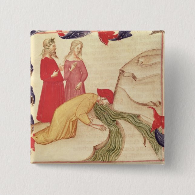 Dante, der bevor dem Hereinkommen sich reinigt Button (Vorderseite)