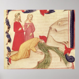 Dante, der bevor dem Hereinkommen sich reinigt Poster