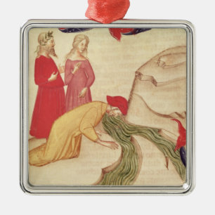 Dante, der bevor dem Hereinkommen sich reinigt Silbernes Ornament