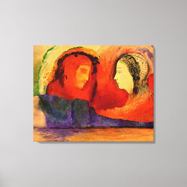 Dante et Beatrice, Kunstwerk von Odilon Redon, Leinwanddruck (Vorderseite)