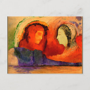 Dante et Beatrice, Kunstwerk von Odilon Redon Postkarte