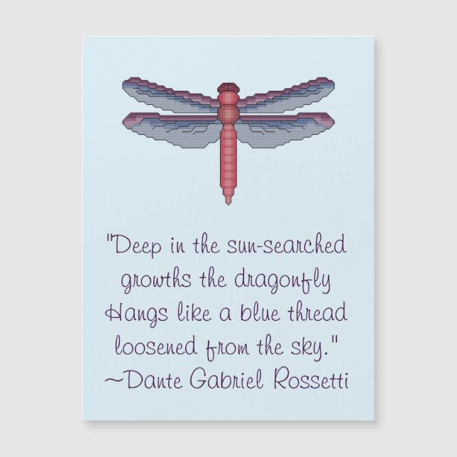 Dante Gabriel Rosetti Dragonfly Zitat Magnetkarte (Vorderseite)