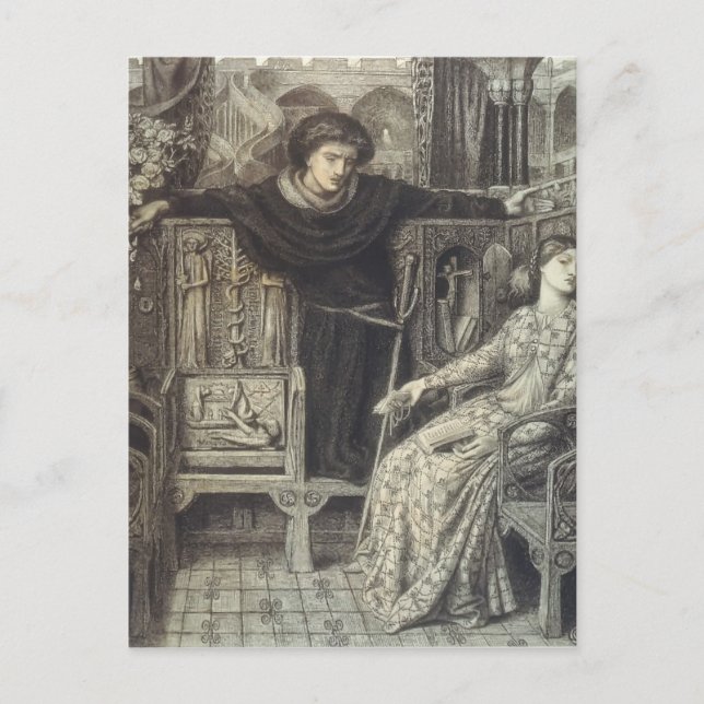 Dante Gabriel Rossetti: Hamlet und Ophelia Postkarte (Vorderseite)