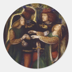 Dante Gabriel Rossetti: Wie sie sich treffen Runder Aufkleber