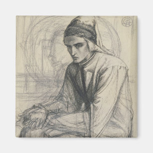 Dante in der Meditation, die einen Granatapfel, Magnet