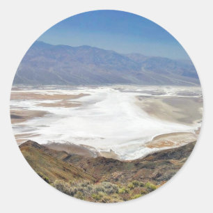 Dante S Ansicht-Salz-Ebene-Wüste Death Valley Runder Aufkleber