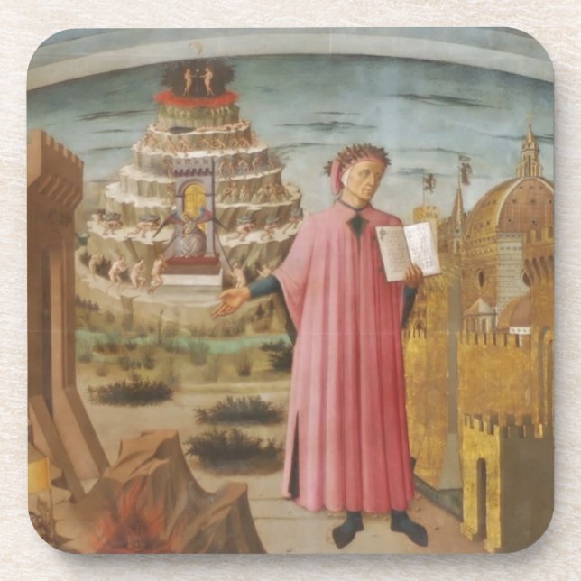 Dante & the Divine Comedy Vintage Kunstzubehör Untersetzer (Vorderseite)