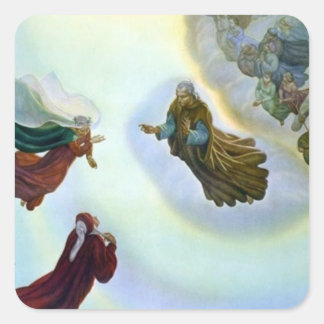 Dante trifft Cacciaguida in Paradiso Quadratischer Aufkleber