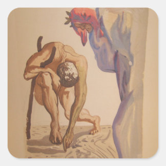 Dante trifft ein Prideful-Soul in Purgatory Quadratischer Aufkleber