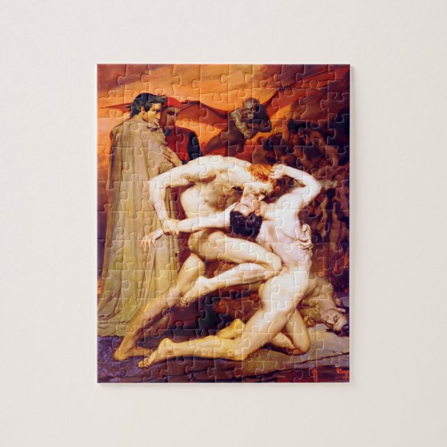 Dante u. Virgil (Bouguereau 1850) Puzzle (Vertikal)