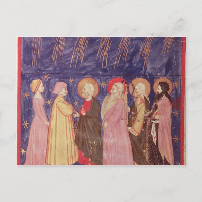Dante und Beatrice mit den Heiligen des Paradieses Postkarte (Vorderseite)