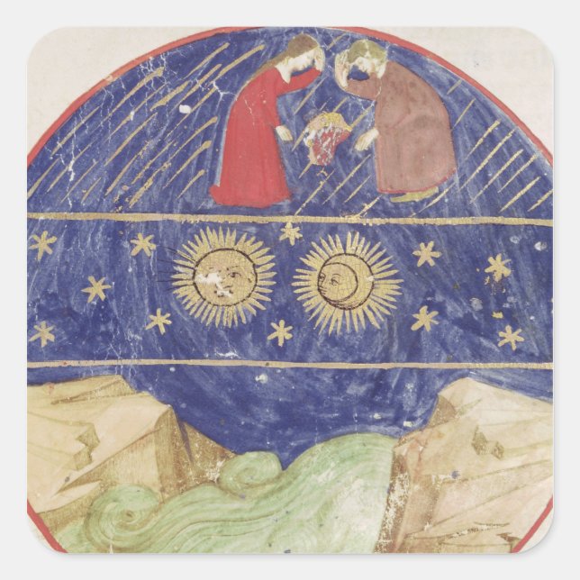 Dante und Beatrice Quadratischer Aufkleber (Vorderseite)