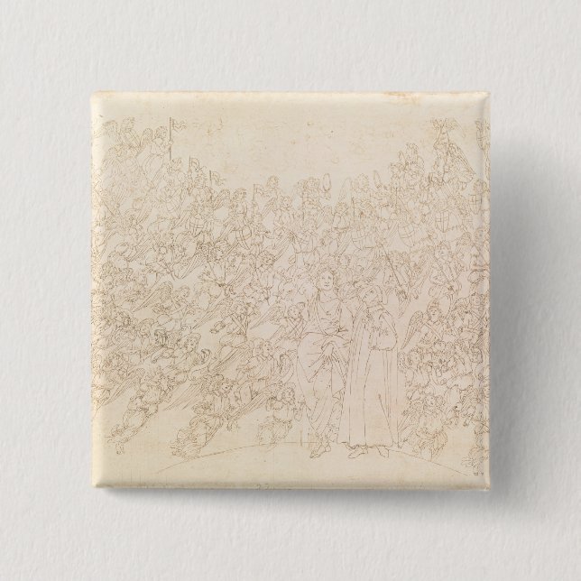 Dante und Beatrice, von Dantes ` göttlich Button (Vorderseite)