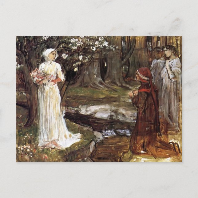 Dante und Beatrice von John William Waterhouse Postkarte (Vorderseite)