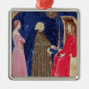 Dante und Beatrice vor Justinian Silbernes Ornament