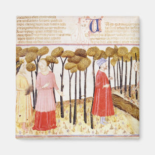 Dante und Virgil auf dem Gipfel der Fechteinrichtu Magnet