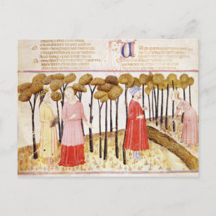 Dante und Virgil auf dem Gipfel der Fechteinrichtu Postkarte
