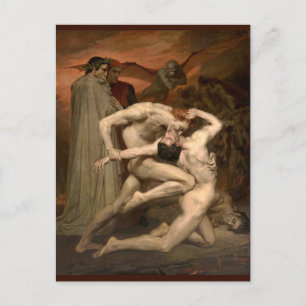 Dante und Virgil Bouguereau Vintage Kunst Postkarte