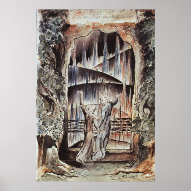 Dante und Virgil Eintritt in die Hölle Poster (Vorne)