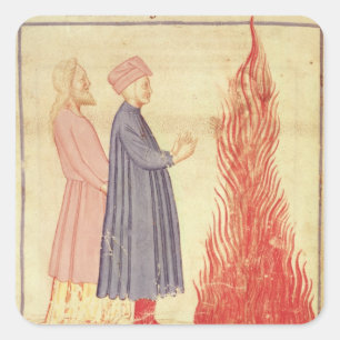 Dante und Virgil erkennen Ulysees Quadratischer Aufkleber