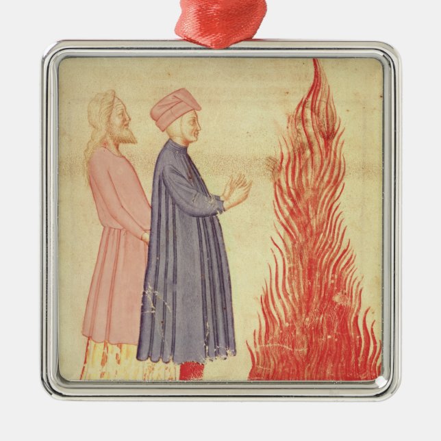 Dante und Virgil erkennen Ulysees Silbernes Ornament (Vorne)