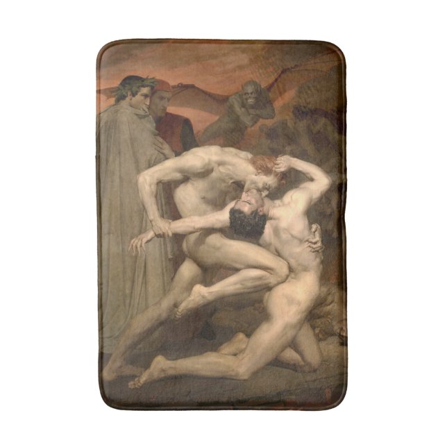 Dante und Virgil in Hell (von Bouguereau) Badematte (Vorderseite Vertikal)
