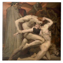 Dante und Virgil in Hell (von Bouguereau) Fliese