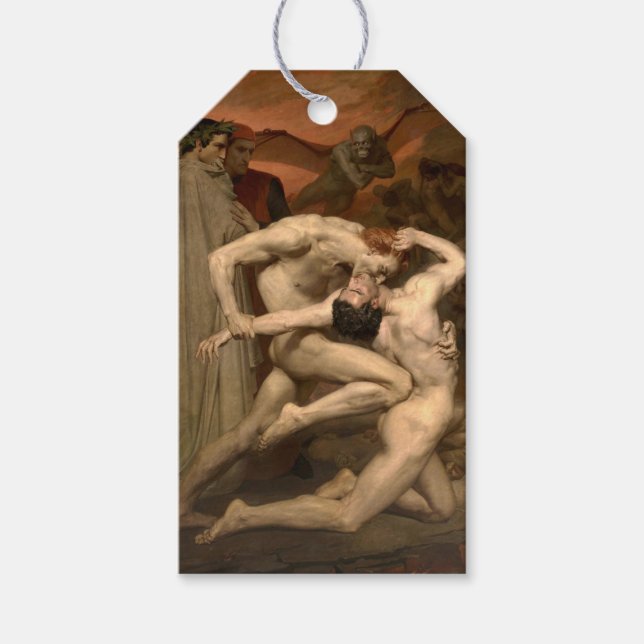 Dante und Virgil in Hell (von Bouguereau) Geschenkanhänger (Vorderseite)