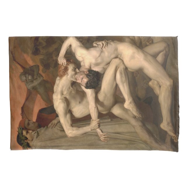 Dante und Virgil in Hell (von Bouguereau) Kissenbezug (Vorderseite-Links)