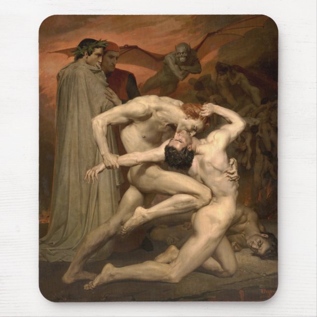 Dante und Virgil in Hell (von Bouguereau) Mousepad (Vorne)