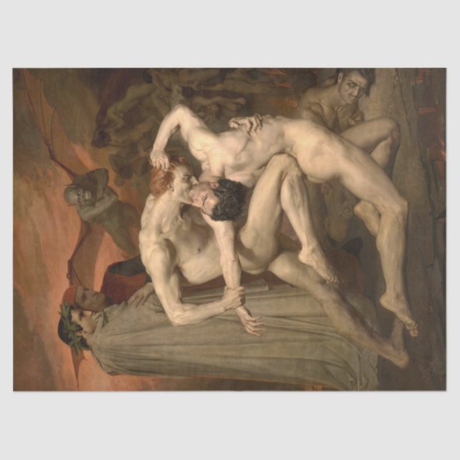 Dante und Virgil in Hell (von Bouguereau) Seidenpapier (Vorderseite)