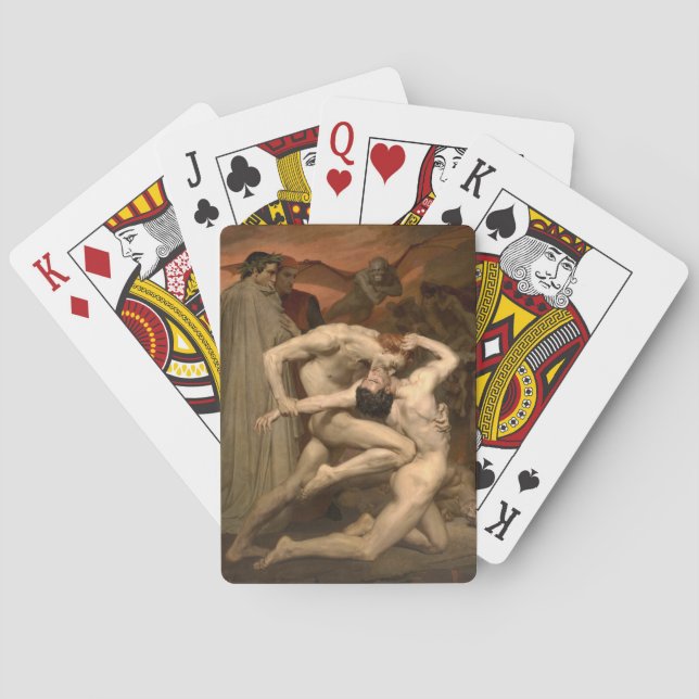 Dante und Virgil in Hell (von Bouguereau) Spielkarten (Rückseite)