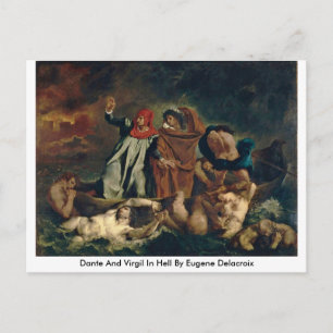 Dante und Virgil in Hell von Eugene Delacroix Postkarte