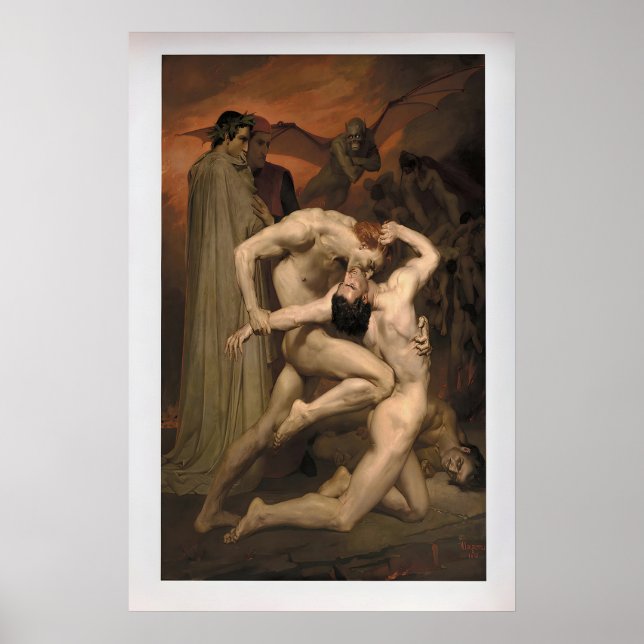 Dante und Virgil von William-Adolphe Bouguereau Poster (Vorne)