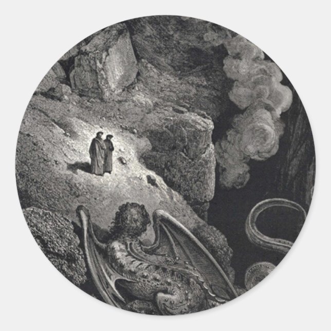 Dante & Virgil mit Geryon Stickers (Vorderseite)