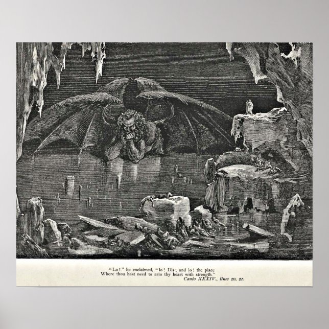 Dante's Inferno Devil in Hell Illustration Poster (Vorne)