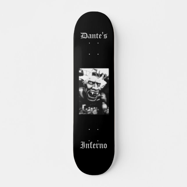 Dante's Inferno (Schwarz) - Maßgeschneidertes Skat Skateboard (Vorne)