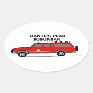 Dante's Vorstadt-Oval-Sticker Ovaler Aufkleber
