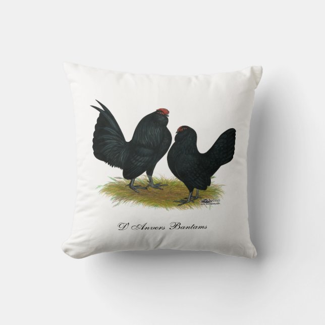 D'Anvers Black Bantams Kissen (Vorderseite)