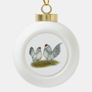 D'Anvers Self Blue Bantams Keramik Kugel-Ornament