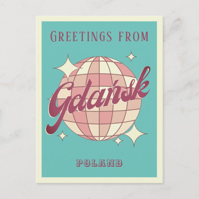 Danzig Gdansk Polen Urlaub Retro Postkarte (Vorderseite)