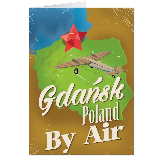 Danzig Polen Vintage-Flugposter (Vorne)