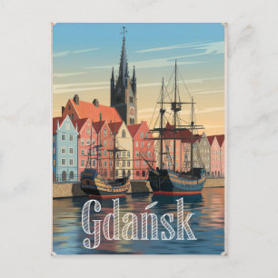 Danzig Polen vintage Postkarte