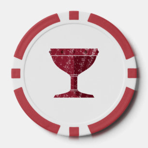 DAoC Albion Clay Poker Chips, rote Streifen Pokerchips
