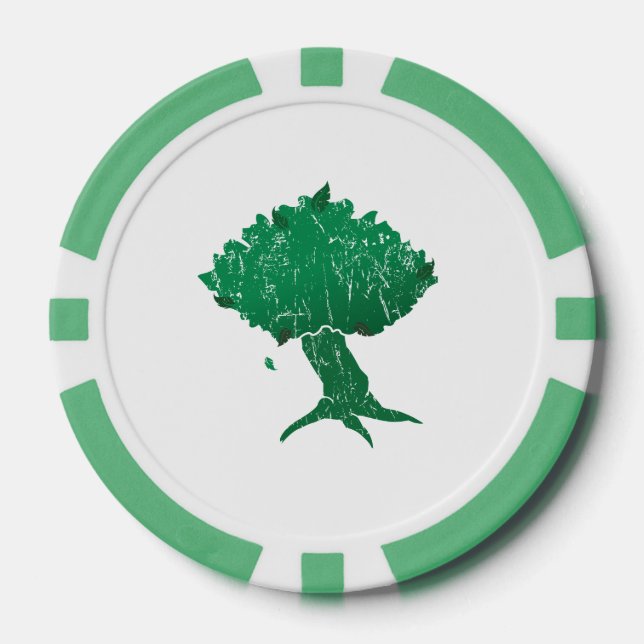 DAoC Hibernia Clay Poker Chips, Green Striping Edg Pokerchips (Vorderseite)