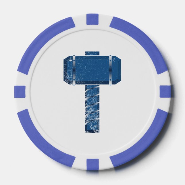 DAoC Midgard Clay Poker Chips, Blue Striping Edge Pokerchips (Vorderseite)