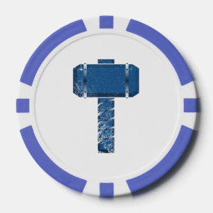 DAoC Midgard Lehm-Poker-Chips, blauer gestreifter Pokerchips