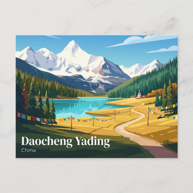 Daocheng Yading China Postkarte (Vorderseite)
