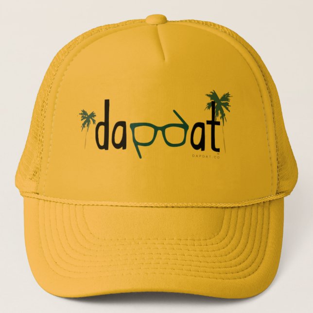 DapDat_Logo_Spektakel_Palms_Aquamarin_Gold Trucker Truckerkappe (Vorderseite)